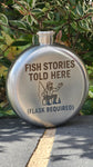 Fish stories told here (Flask Required) - Fishing 5oz Hipflask